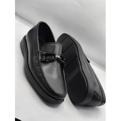 Black Leather Loafers For Men