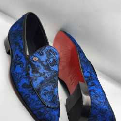 Blue Standard Fit Suede Loafers