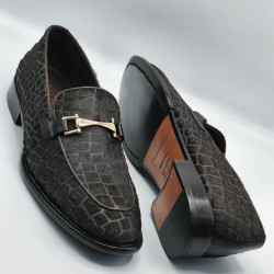 Brown Leather Penny Suede Loafers – Classic Slip-On Comfort Shoes