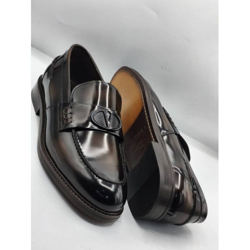 Brown Standard Fit Leather Loafers For Men