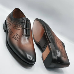 Brown Wide Fit Leather Oxford Toecap Shoes