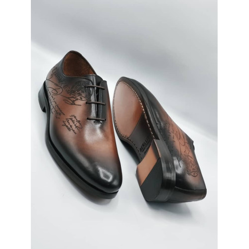 Brown Wide Fit Leather Oxford Toecap Shoes