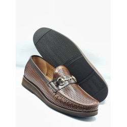 Men’s Italian Brown Leather Penny Loafers