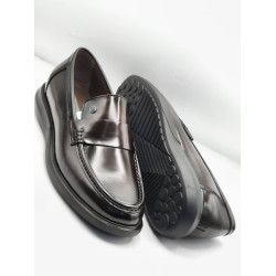Brown Standard Fit Leather Loafers