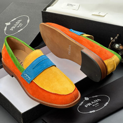 Men’s Luxury Leather Penny Loafers – Premium Thick Sole Slip-On Shoes