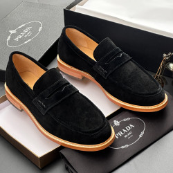 Men’s Luxury Leather Penny Loafers – Premium Thick Sole Slip-On Shoes