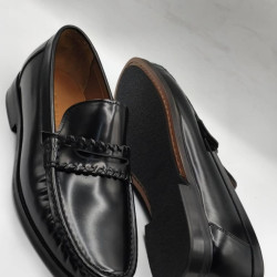 Men’s Italian Green Leather Penny Loafers – Classic Slip-On Comfort Shoes