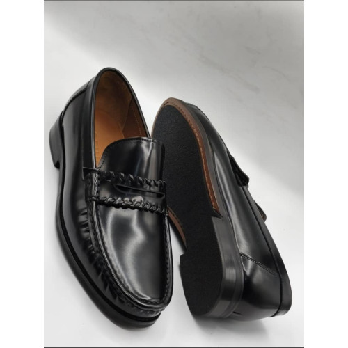 Men’s Italian Green Leather Penny Loafers – Classic Slip-On Comfort Shoes