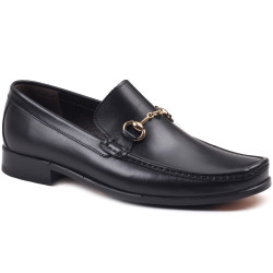 Black Leather Loafers For Men