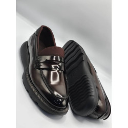 Men’s Italian Brown Leather Penny Loafers – Classic Slip-On Comfort Shoes