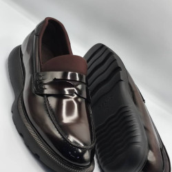 Men’s Italian Brown Leather Penny Loafers – Classic Slip-On Comfort Shoes