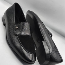 Italian Black Men's Loafer Shoes