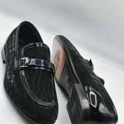 Navy Standard Fit Suede Penny Loafers– Classic Slip-On Comfort Shoes