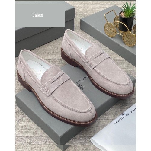 Standard Fit Suede Penny Loafers