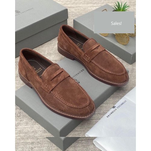 Standard Fit Suede Penny Loafers