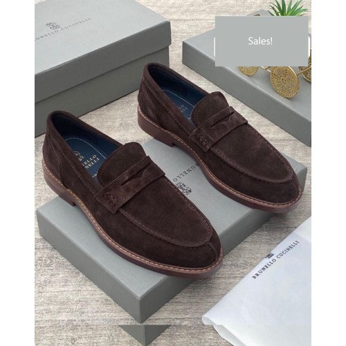 Standard Fit Suede Penny Loafers