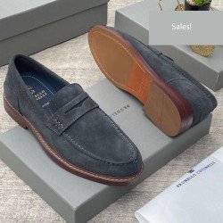 Standard Fit Suede Penny Loafers