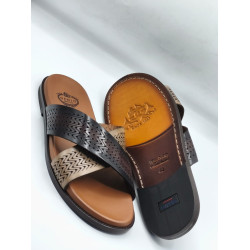 Men's Leather Slippers with Buckle – Italian Style(Luxury Crocodile-Textured)