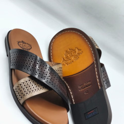 Men's Leather Slippers with Buckle – Italian Style(Luxury Crocodile-Textured)