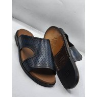 Luxury Crocodile-Textured Men's Leather Slippers with Buckle – Italian Style