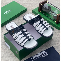 MiSter Crocodile Leather Toe-Ring Slide Sandals with Straps – Made in Spain