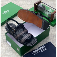 MiSter Crocodile Leather Toe-Ring Slide Sandals with Straps – Made in Spain