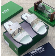 MiSter Crocodile Leather Toe-Ring Slide Sandals with Straps – Made in Spain