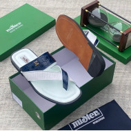 MiSter Crocodile Leather Toe-Ring Slide Sandals with Straps – Made in Spain