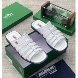 MiSter Crocodile Leather Toe-Ring Slide Sandals with Straps – Made in Spain