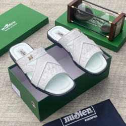 MiSter Crocodile Leather Toe-Ring Slide Sandals with Straps – Made in Spain