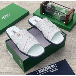 MiSter Crocodile Leather Toe-Ring Slide Sandals with Straps – Made in Spain