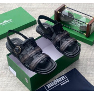 MiSter Crocodile Leather Toe-Ring Slide Sandals with Straps – Made in Spain