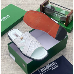 MiSter Crocodile Leather Toe-Ring Slide Sandals with Straps – Made in Spain