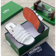 MiSter Crocodile Leather Toe-Ring Slide Sandals with Straps – Made in Spain