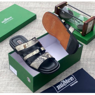 MiSter Crocodile Leather Toe-Ring Slide Sandals with Straps – Made in Spain