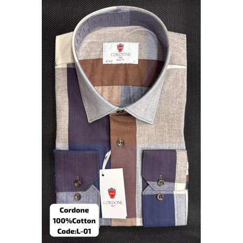 Cordone Men's Shirt-100% Cotton Shirts