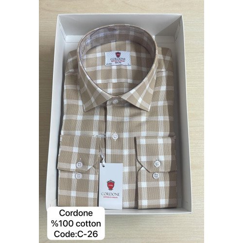 Cordone Men's Shirt-100% Cotton Shirts