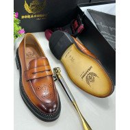 Italian High-end Leather Slip-on Shoes Mens Business Dress Shoes-British Slip-On Formal Casual Loafer Oxford Shoes