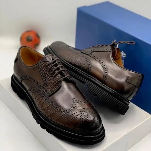 Italian High-end Leather Slip-on Shoes Mens Business Dress Shoes-British Slip-On Formal Casual Loafer Oxford Shoes