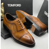 2025 Tom Ford Premium Leather Oxford Dress Shoes – Black