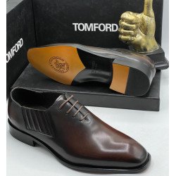 2025 Tom Ford Premium Leather Oxford Dress Shoes – Coffee