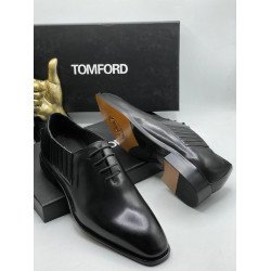 2025 Tom Ford Premium Leather Oxford Dress Shoes – Cognac Brown