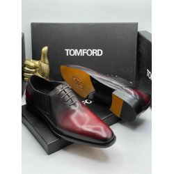 2025 Tom Ford Premium Leather Oxford Dress Shoes –Blue