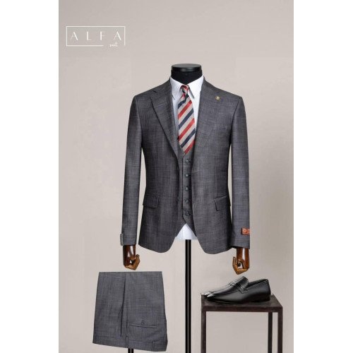 Premium Men’s 3-Piece Slim Fit Italian Wool Suit