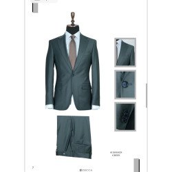 Italian  Men's Suit-Single Button-Green-Zecca Suit