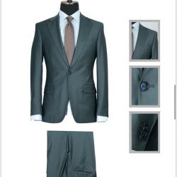 Italian  Men's Suit-Single Button-Green-Zecca Suit