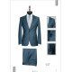 Italian  Men's Suit-Single Button-Indigo-Zecca Suit