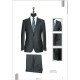 Italian  Men's Suit-Single Button-Black-Stripped-Zecca Suit