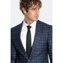 Plaid Navy Blue Men Blazer - Chadrobe
