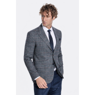 Checked Navy Blue Men Blazer - Chadrobe